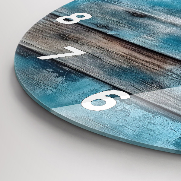 Zegar okrągły z nadrukiem Niebieskie deski