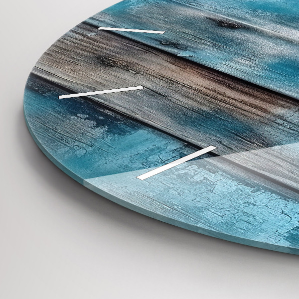 Zegar okrągły z nadrukiem Niebieskie deski