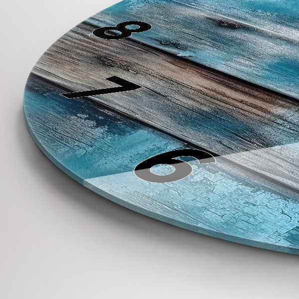 Zegar okrągły z nadrukiem Niebieskie deski