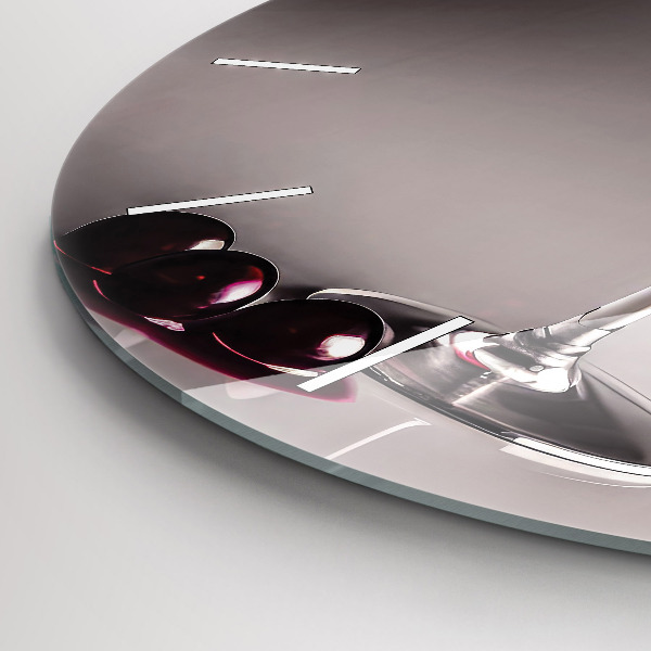 Zegar okrągły z nadrukiem Lampka czerwonego wina