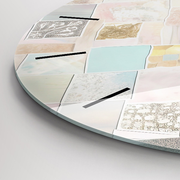 Zegar okrągły z nadrukiem Kolorowe płytki