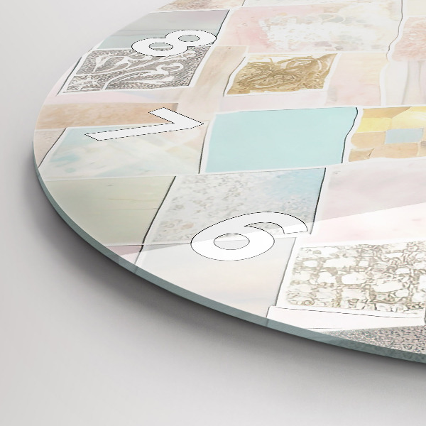 Zegar okrągły z nadrukiem Kolorowe płytki