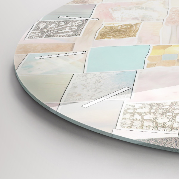 Zegar okrągły z nadrukiem Kolorowe płytki