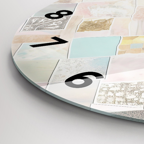 Zegar okrągły z nadrukiem Kolorowe płytki