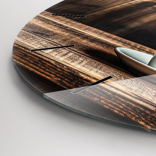 Zegar okrągły z nadrukiem Kubek kawy