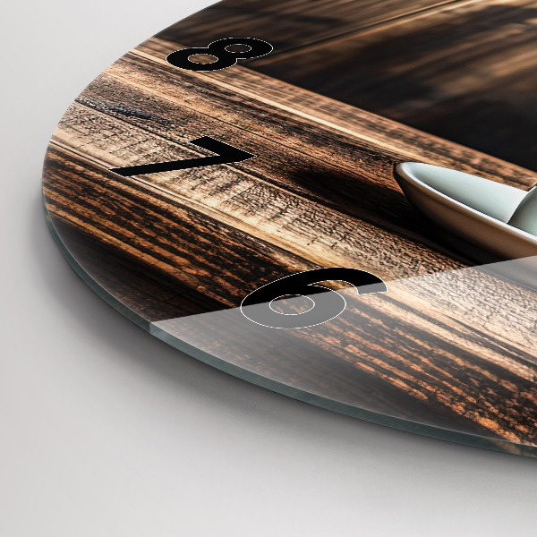 Zegar okrągły z nadrukiem Kubek kawy