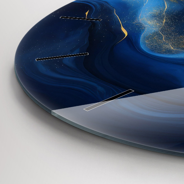 Zegar okrągły z nadrukiem Niebieski marmur