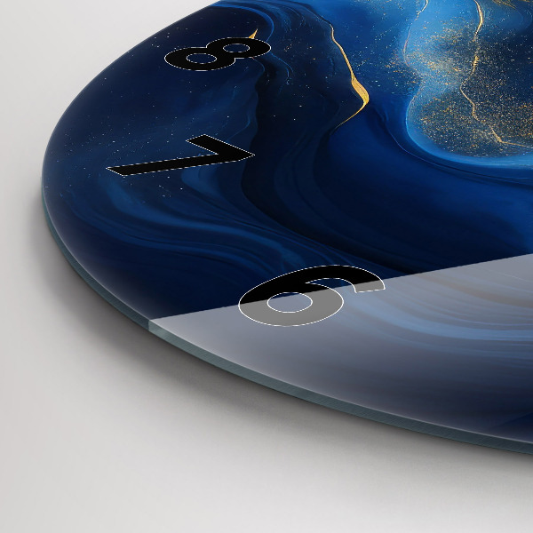 Zegar okrągły z nadrukiem Niebieski marmur