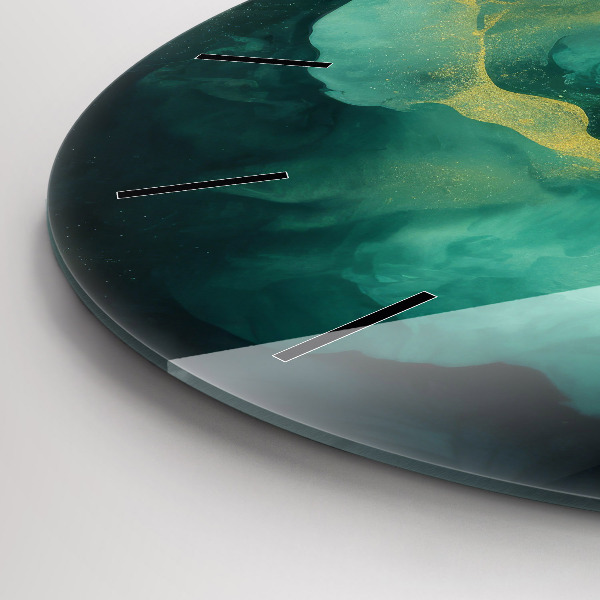 Zegar okrągły z nadrukiem Zielony marmur