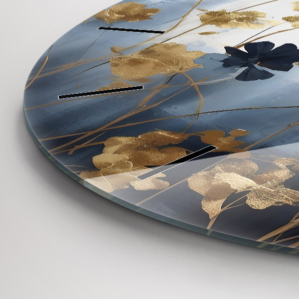 Zegar okrągły z nadrukiem Abstrakcyjne kwiaty