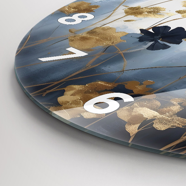 Zegar okrągły z nadrukiem Abstrakcyjne kwiaty