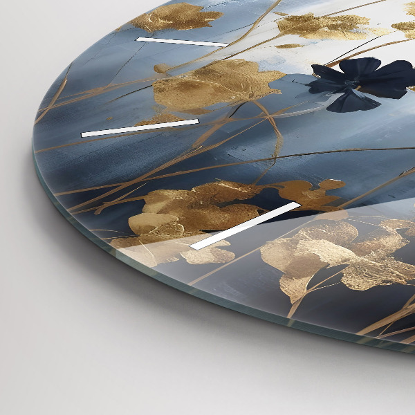 Zegar okrągły z nadrukiem Abstrakcyjne kwiaty