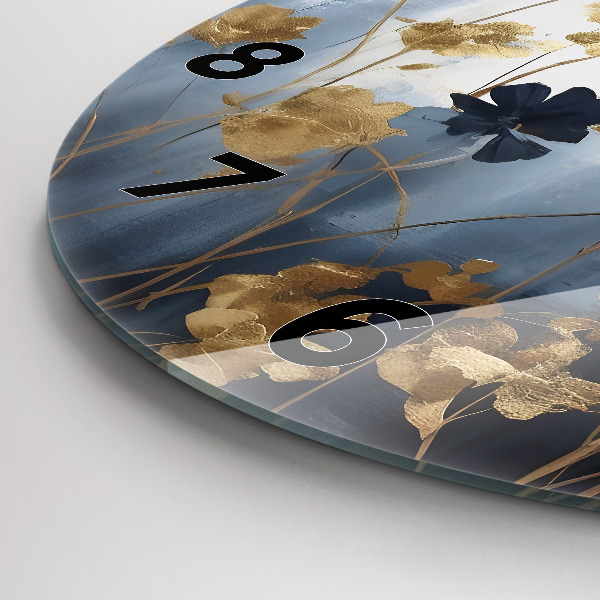 Zegar okrągły z nadrukiem Abstrakcyjne kwiaty