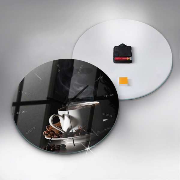 Zegar okrągły z nadrukiem Filiżanka kawy