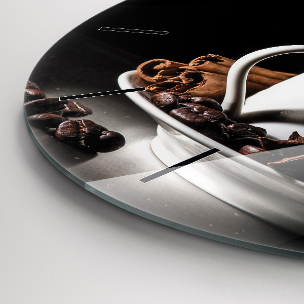 Zegar okrągły z nadrukiem Filiżanka kawy