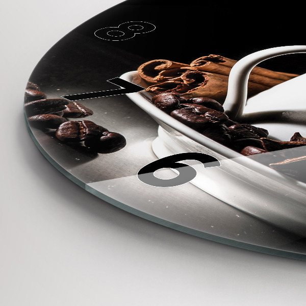 Zegar okrągły z nadrukiem Filiżanka kawy