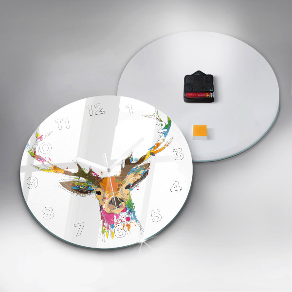 Zegar ścienny okrągły Głowa jelenia