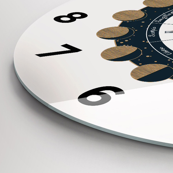 Zegar szklany okrągły Fazy księżyca i oko