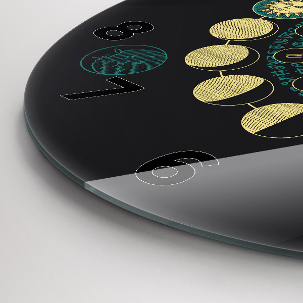 Zegar szklany okrągły Fazy księżyca i klepsydra