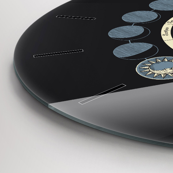 Zegar szklany okrągły Fazy księżyca