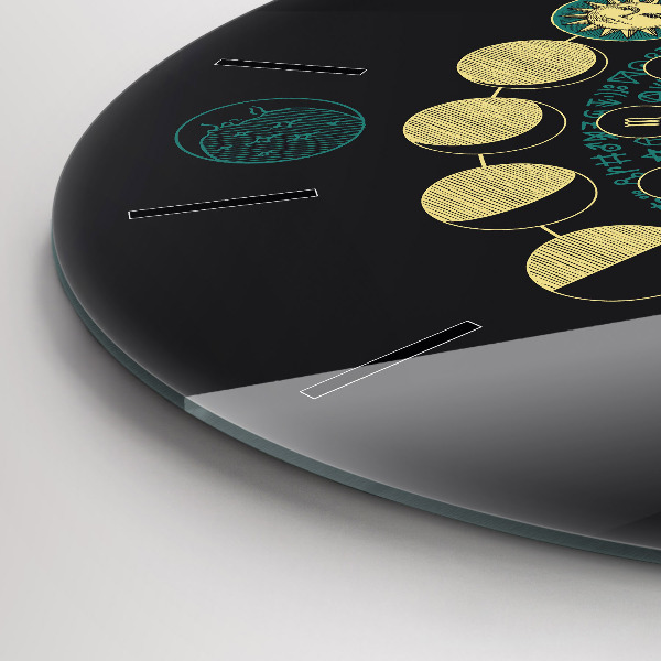 Zegar szklany okrągły Fazy księżyca