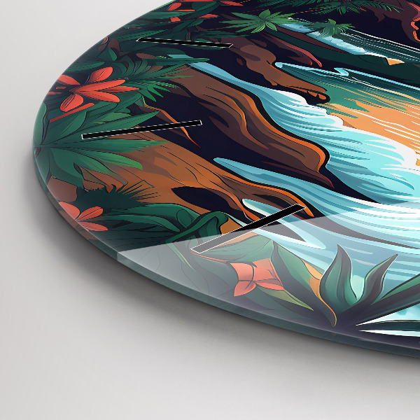 Zegar okrągły z nadrukiem Bajkowy zachód słońca