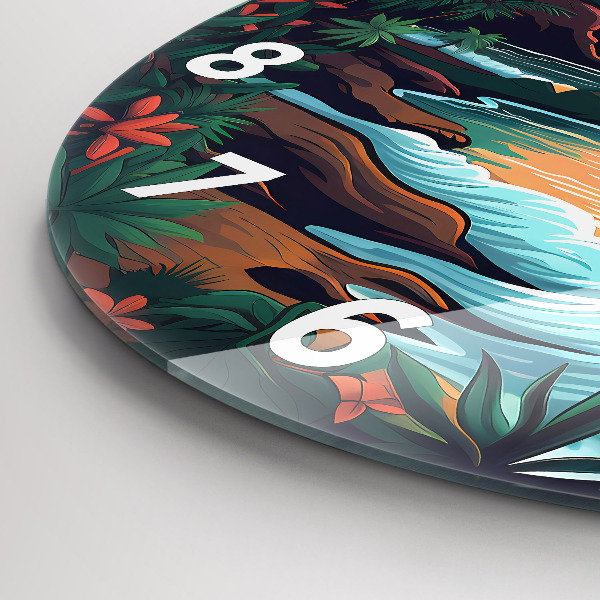 Zegar okrągły z nadrukiem Bajkowy zachód słońca