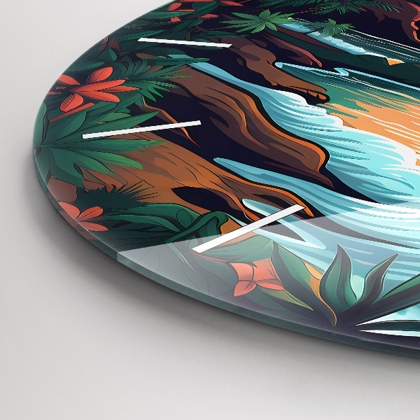 Zegar okrągły z nadrukiem Bajkowy zachód słońca