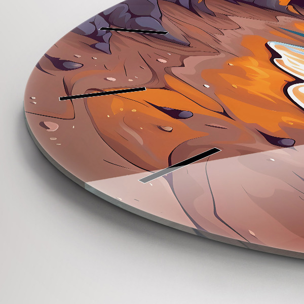 Zegar okrągły z nadrukiem Bajkowy ocean i słońce