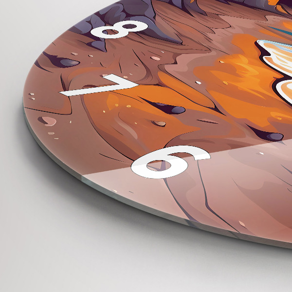 Zegar okrągły z nadrukiem Bajkowy ocean i słońce