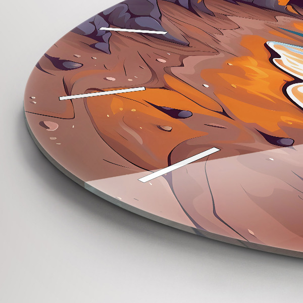 Zegar okrągły z nadrukiem Bajkowy ocean i słońce