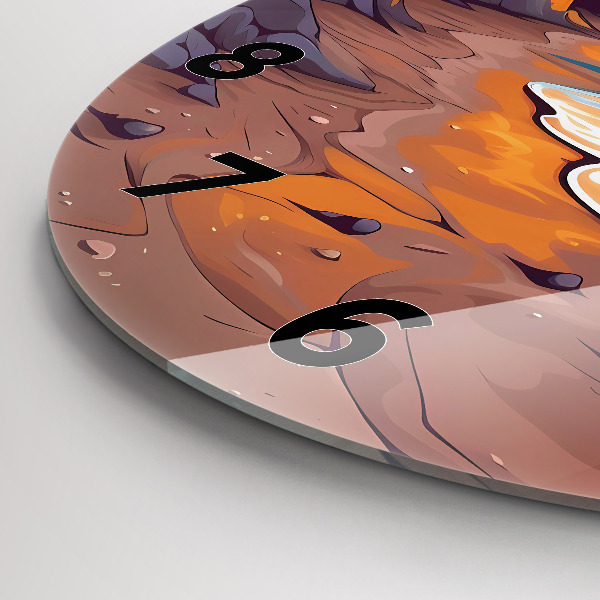 Zegar okrągły z nadrukiem Bajkowy ocean i słońce