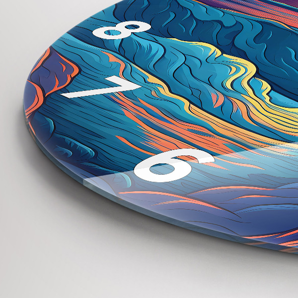 Zegar okrągły z nadrukiem Bajkowe fale i ocean