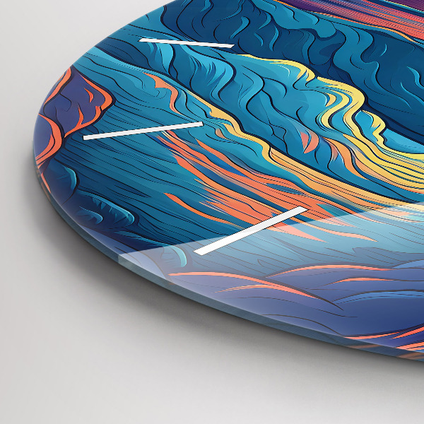 Zegar okrągły z nadrukiem Bajkowe fale i ocean