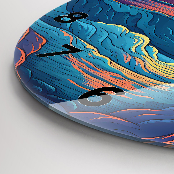 Zegar okrągły z nadrukiem Bajkowe fale i ocean