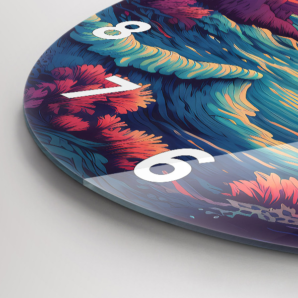 Zegar okrągły z nadrukiem Bajkowy ocean i niebo