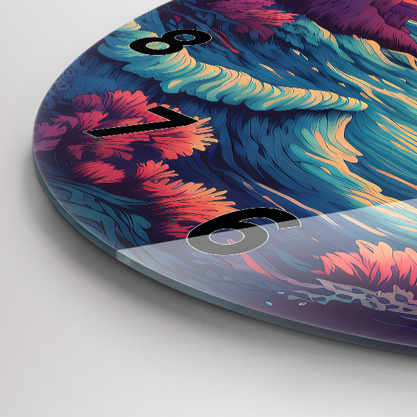 Zegar okrągły z nadrukiem Bajkowy ocean i niebo