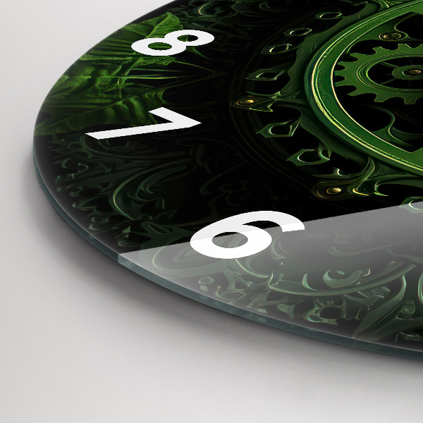 Zegar okrągły z nadrukiem Zielony mechanizm