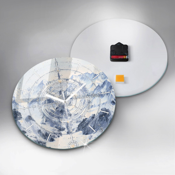 Zegar okrągły z nadrukiem Niebieskie rysunki