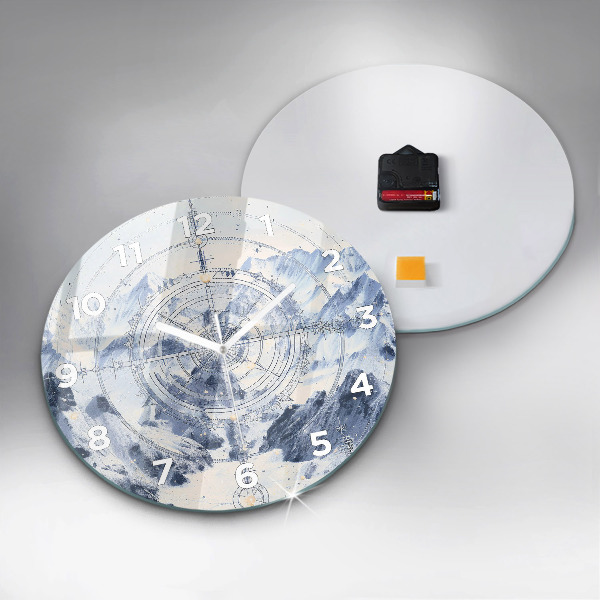 Zegar okrągły z nadrukiem Niebieskie rysunki