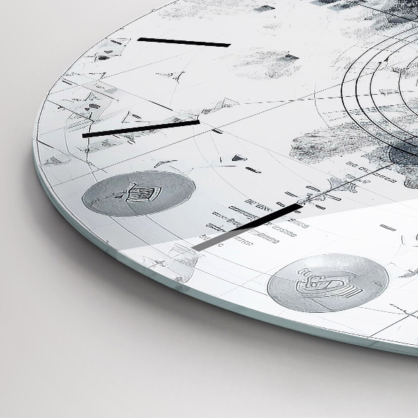 Zegar okrągły z nadrukiem Rysunkowe góry