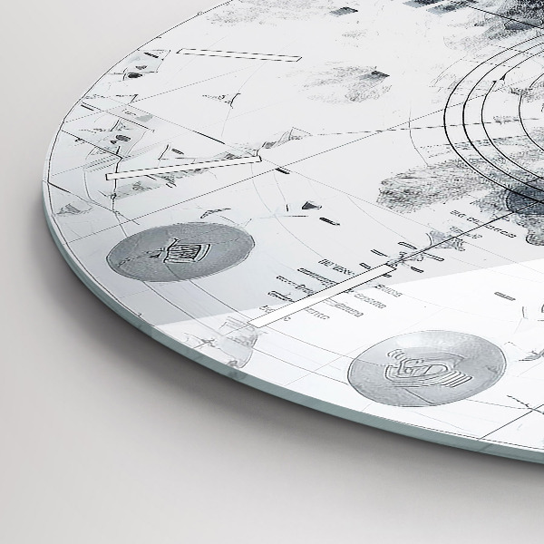 Zegar okrągły z nadrukiem Rysunkowe góry