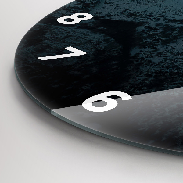 Zegar okrągły z nadrukiem Zachód słońca w górach