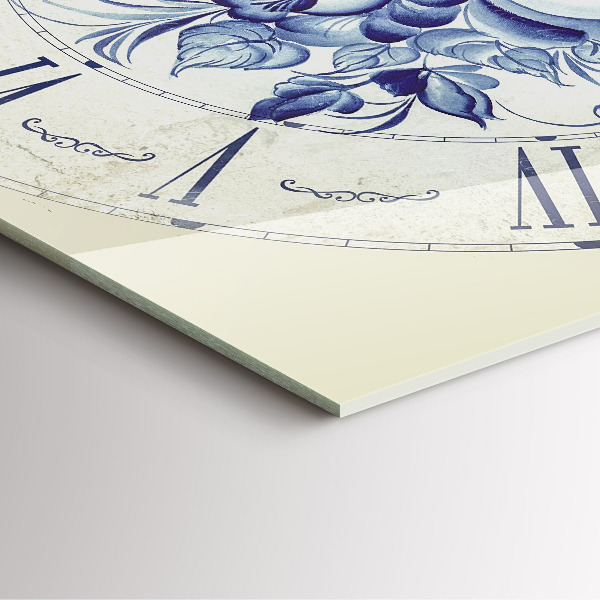 Zegar ścienny nowoczesny Niebieskie kwiaty