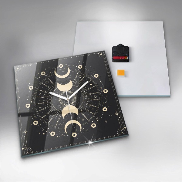 Zegar ścienny nowoczesny Księżyce i Słońce