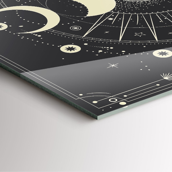 Zegar ścienny nowoczesny Księżyce i Słońce