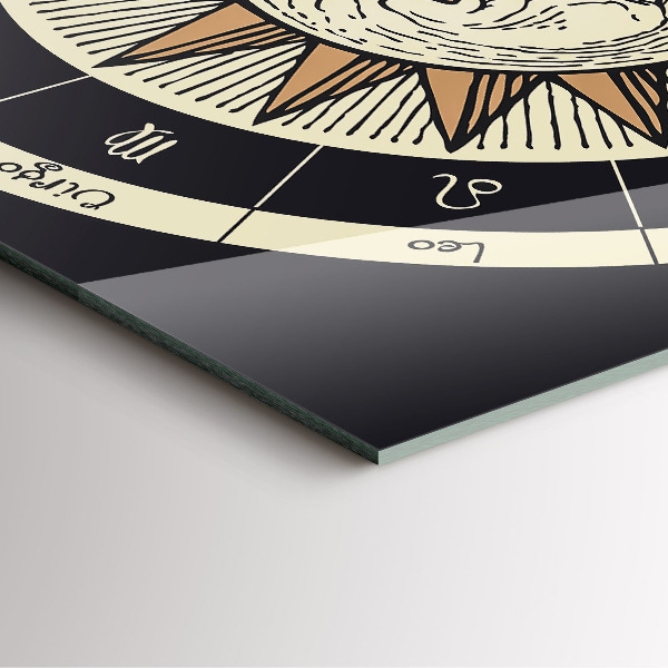 Zegar ścienny nowoczesny Słońce i zodiaki