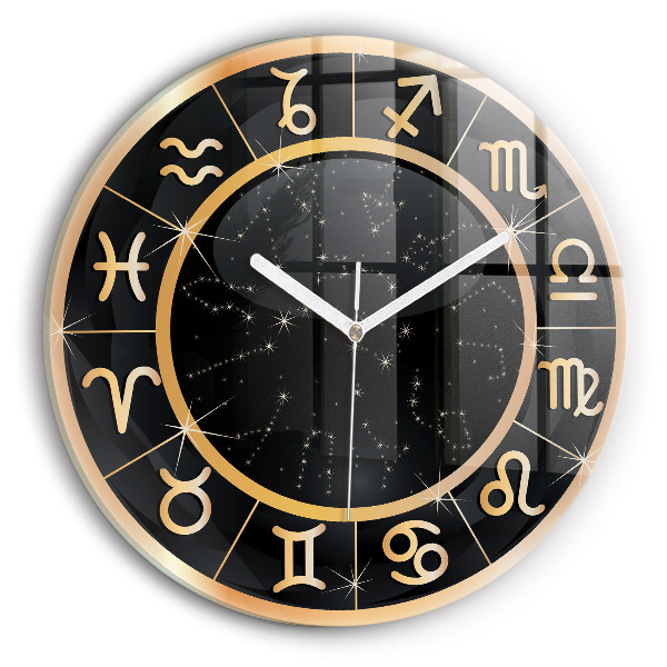 Zegar ścienny Czarne znaki zodiaku