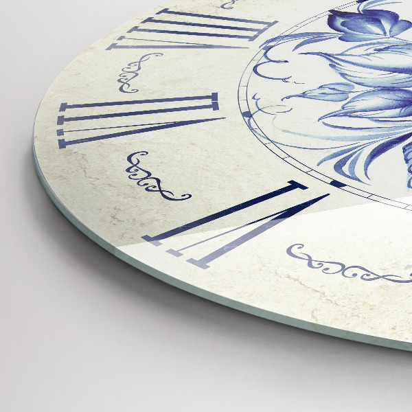 Zegar ścienny Niebieskie kwiaty