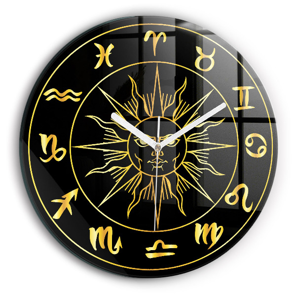 Zegar ścienny Złote znaki zodiaku